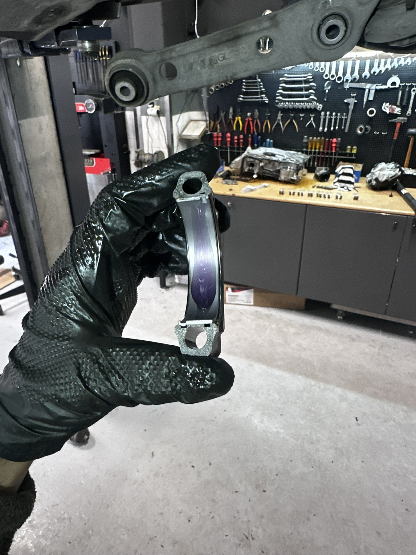 New connecting rod bearing before installation at Elite Motorworks